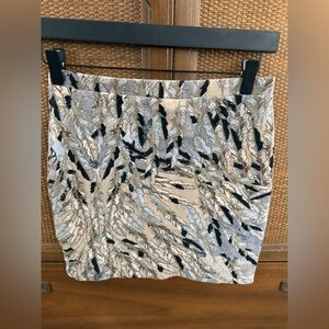 Lily White boho feather pattern mini skirt